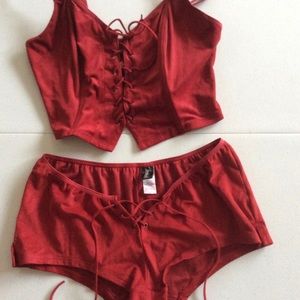 Bustier and matching shorts